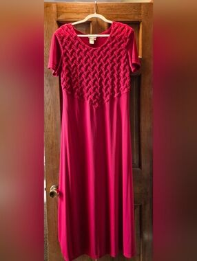 Coldwater Creek Deep Red Dress with Embroidered Label